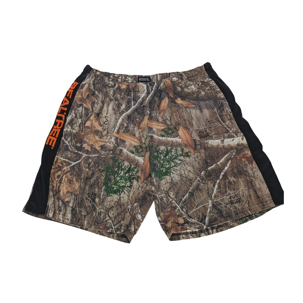 Realtree Athletic Shorts Mens XL Camo Edge Pattern Elastic Waist Outdoor Active
